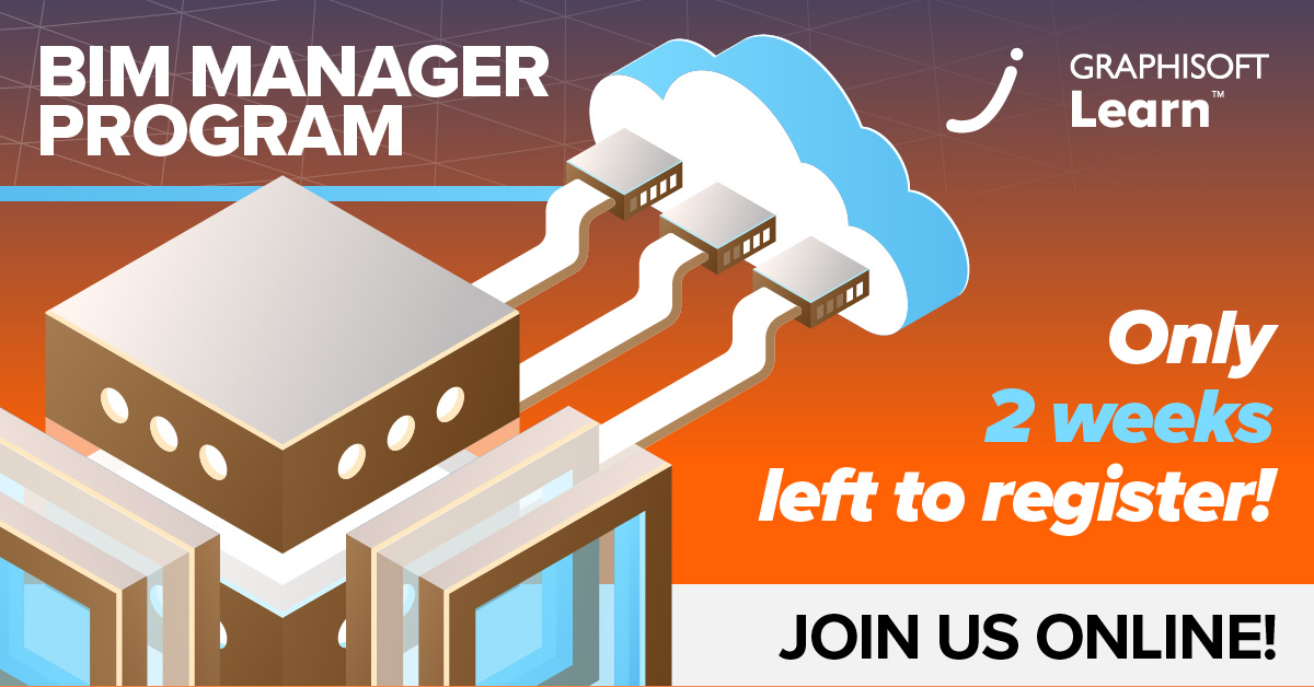 GRAPHISOFT's tweet photo. Delay no further, there are only two weeks left to grab a space in our popular online BIM Manager Program. Register today! https://t.co/ghq1OGHPqL
#Graphisoft #Archicad #BIM #BIMmanager #BIMmanagerProgram #graphisoftLEARN https://t.co/L856guUlSw