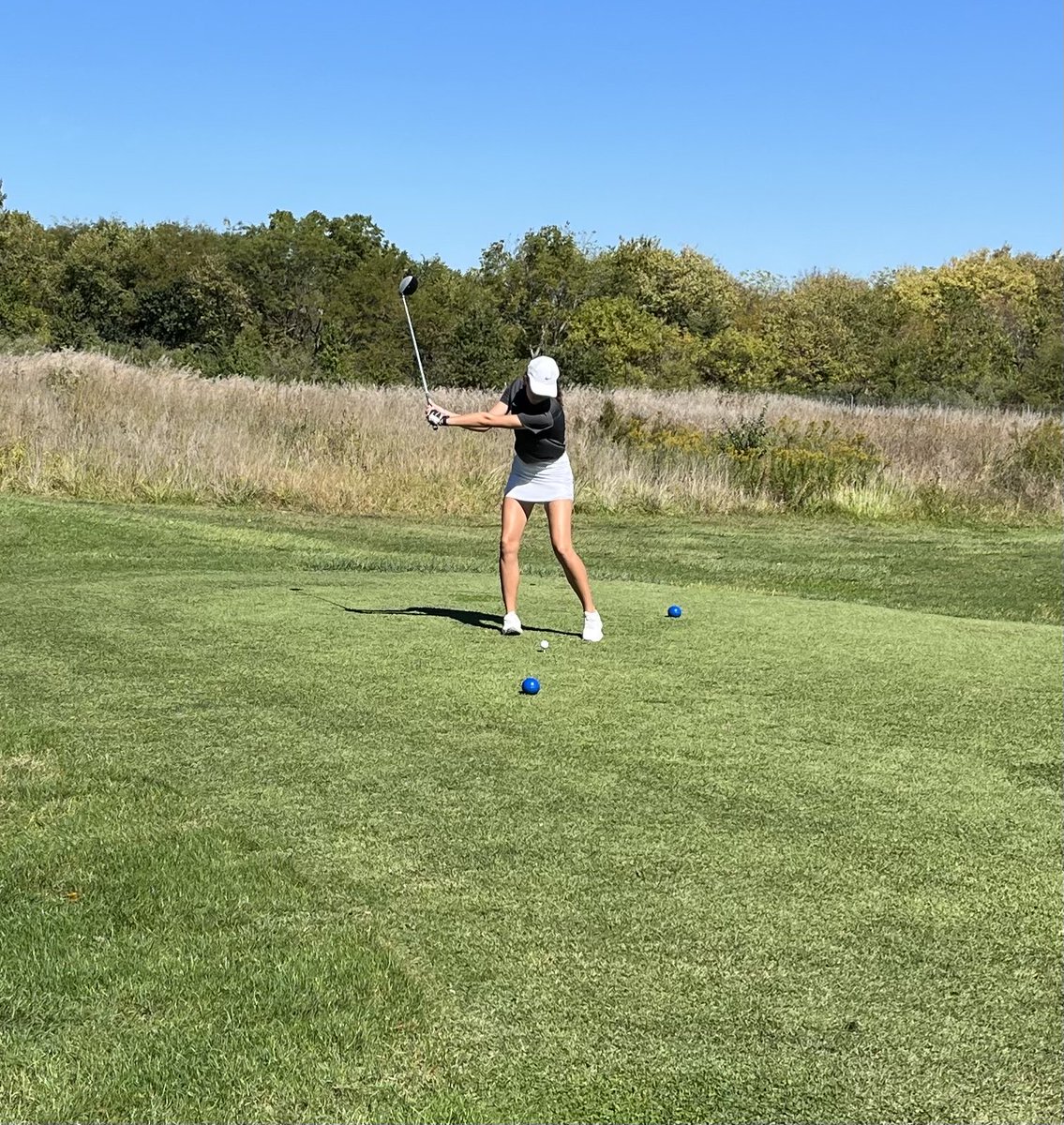 LSNGolf's tweet photo. ⁦@LSNGGolf⁩ Addison teeing off on the 6th hole at the JV girls Conference tournament. https://t.co/iLlNG4f9JJ