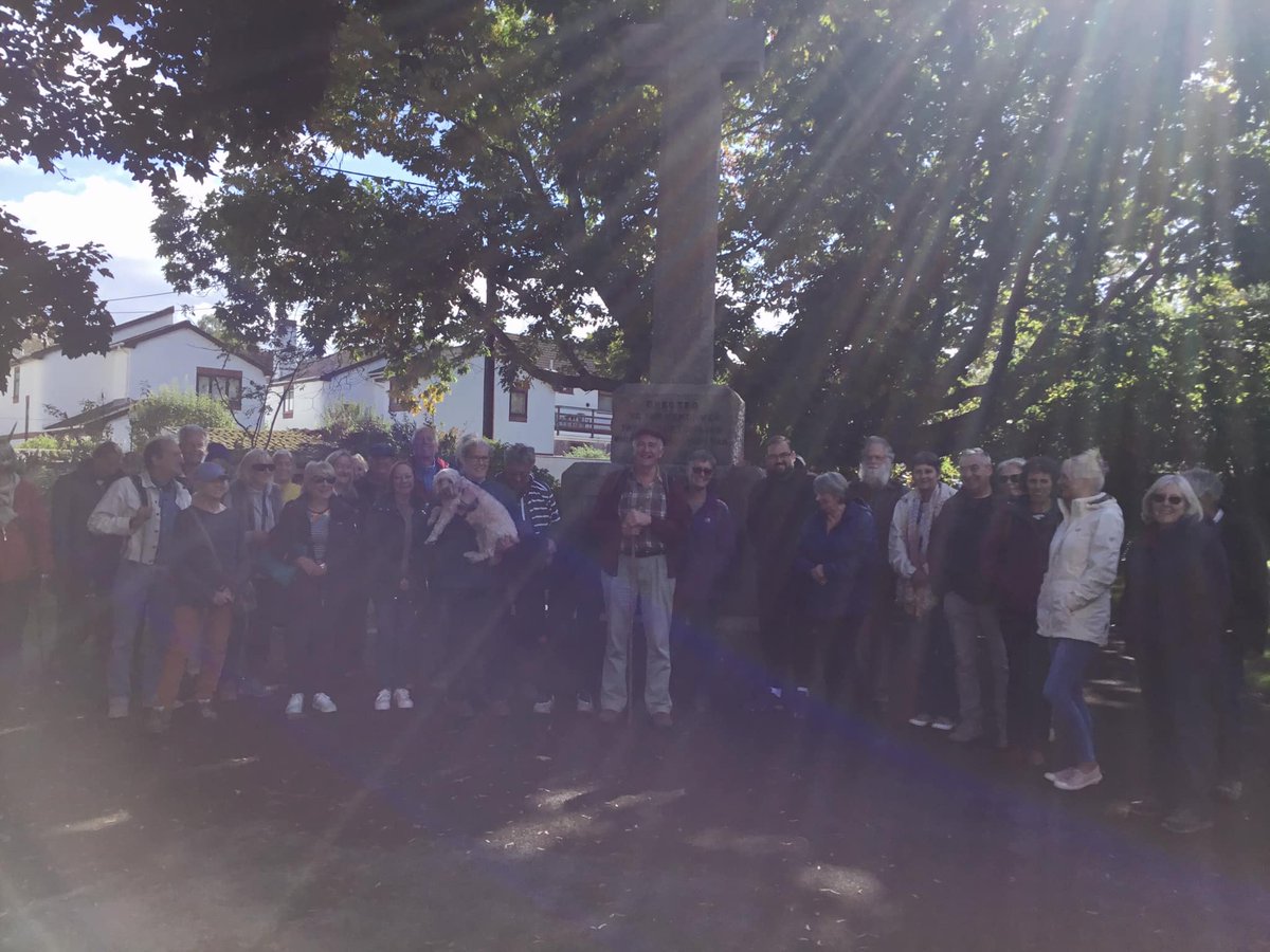dawlishwalk's tweet photo. Thanks to David Force for his great talk and walk today. 50 people joined to listen. The sun shone and caught us all out at the start including the photographer! https://t.co/QkSlEY8cdA
