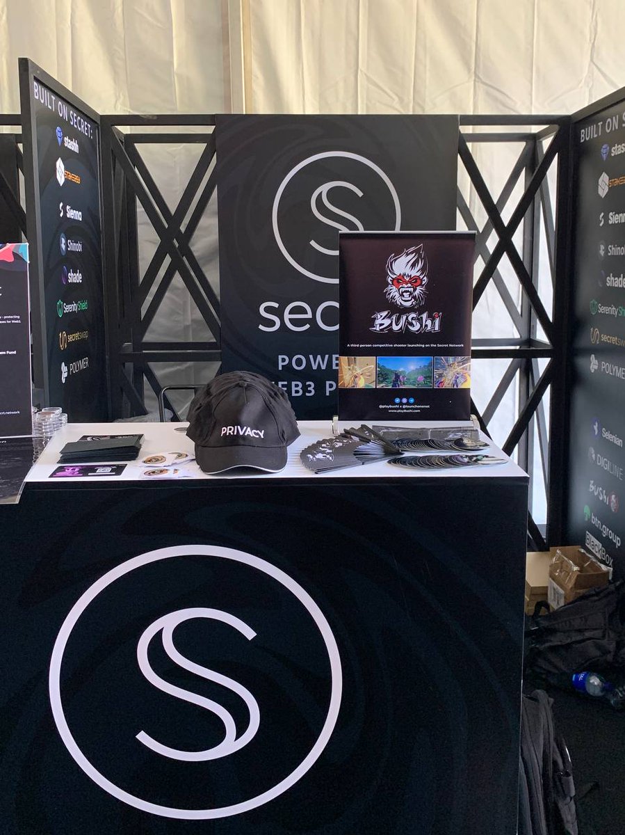playBushi's tweet photo. Thank you to @SecretNetwork for having us here at the Secret Network booth.

Come say hi if you're at @CosmoverseHQ !

$ONET #playBushi https://t.co/w7WKrDqz4j