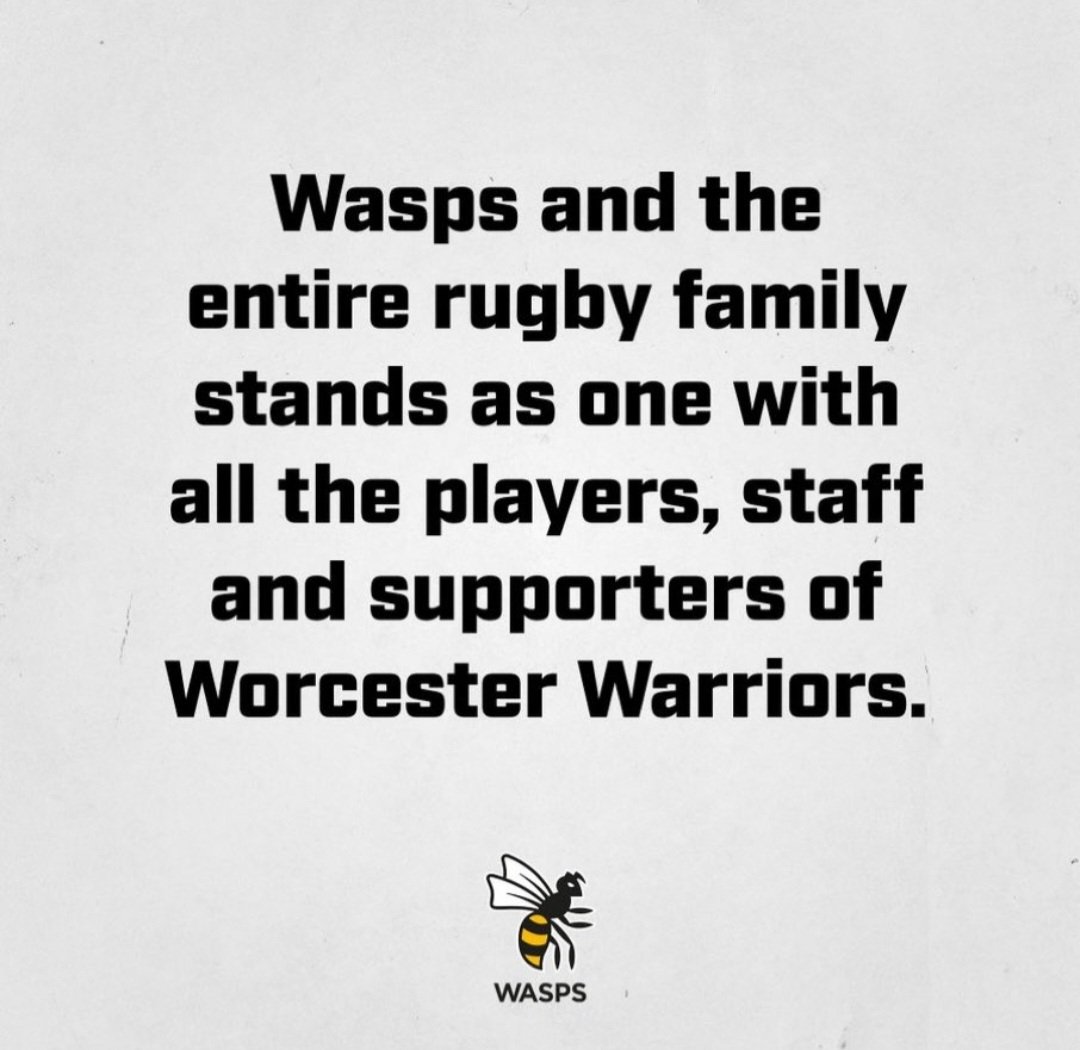 AmyPinfold1's tweet photo. We stand with you 💙
#Warriors #Wasps #Together https://t.co/iU24TW0hJf
