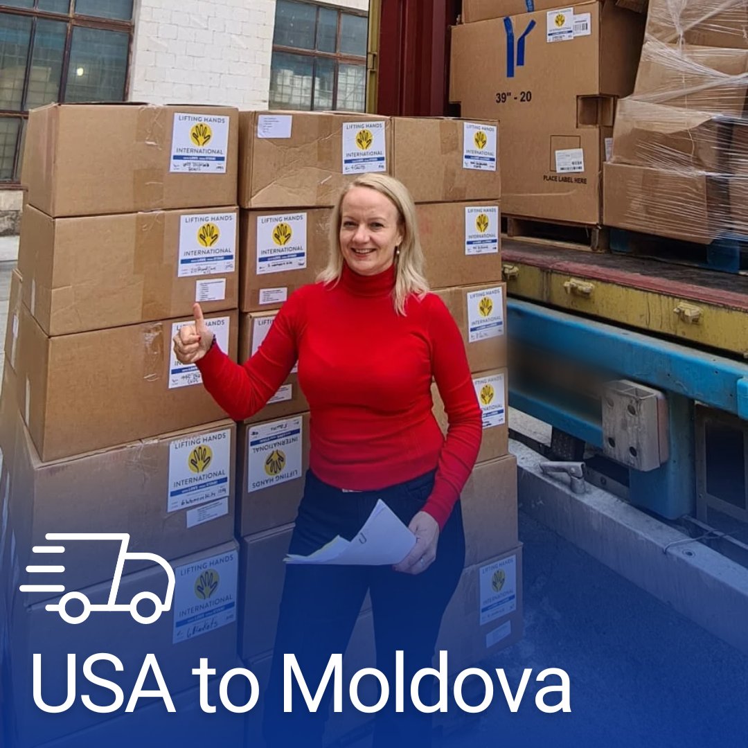 Delivery! 2 <a href="/LiftingHandsINT/">Lifting Hands NGO</a> aid containers (~20,000 kg, $310,000 retail value) arrived to Moldova on a DA shipment. In Ukraine, LHI supports evacuation, food needs, medical needs, &amp; shelter needs. Thanks to LHI and thanks to <a href="/flexport/">Flexport</a> for helping out with funding the shipment!
