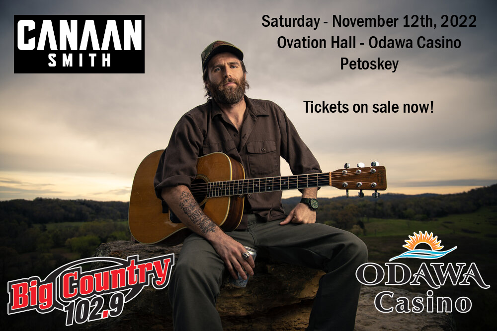 BigCountry1029's tweet photo. Big Country 102.9 is pleased to welcome @canaansmith  to @odawacasino in Petoskey! Keep listening for details on how to win tickets! https://t.co/PkGGk8qwwR