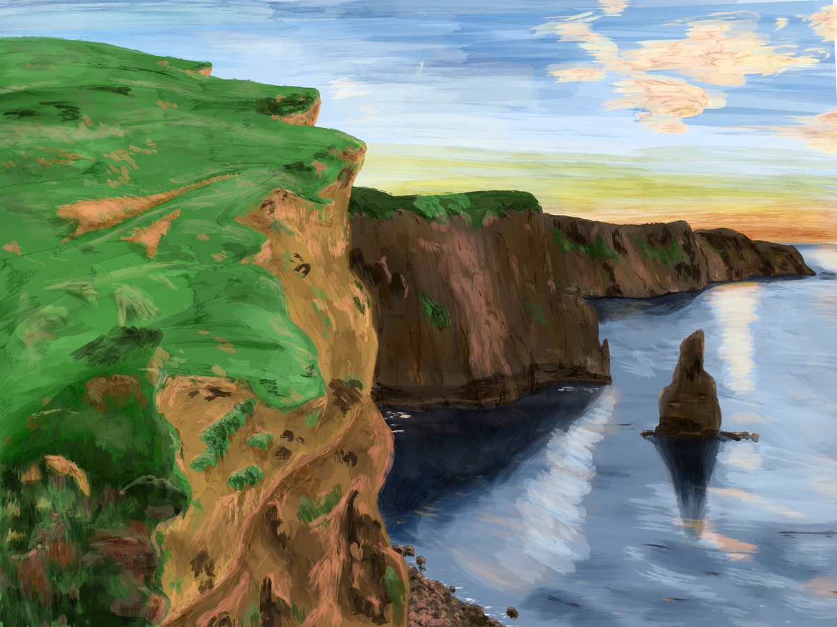 art_pressley's tweet photo. Seaside cliff for #Scenetember before itβs too late! #Procreate #digitalpainting #dailyart https://t.co/KjWjItqiyB