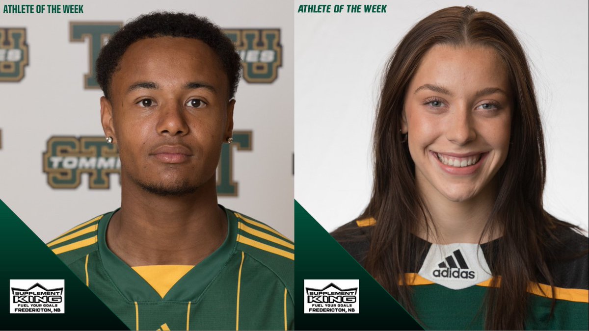 This week's Supplement King Athlete's of the Week are Chidubem Nkoloagu and Trinity Webber.

Webber scored twice against the Mounties in the first preseason game of the season, while Nkoloagu also netted two against the Mystics.

Great job, Tommies!⚽️🏒