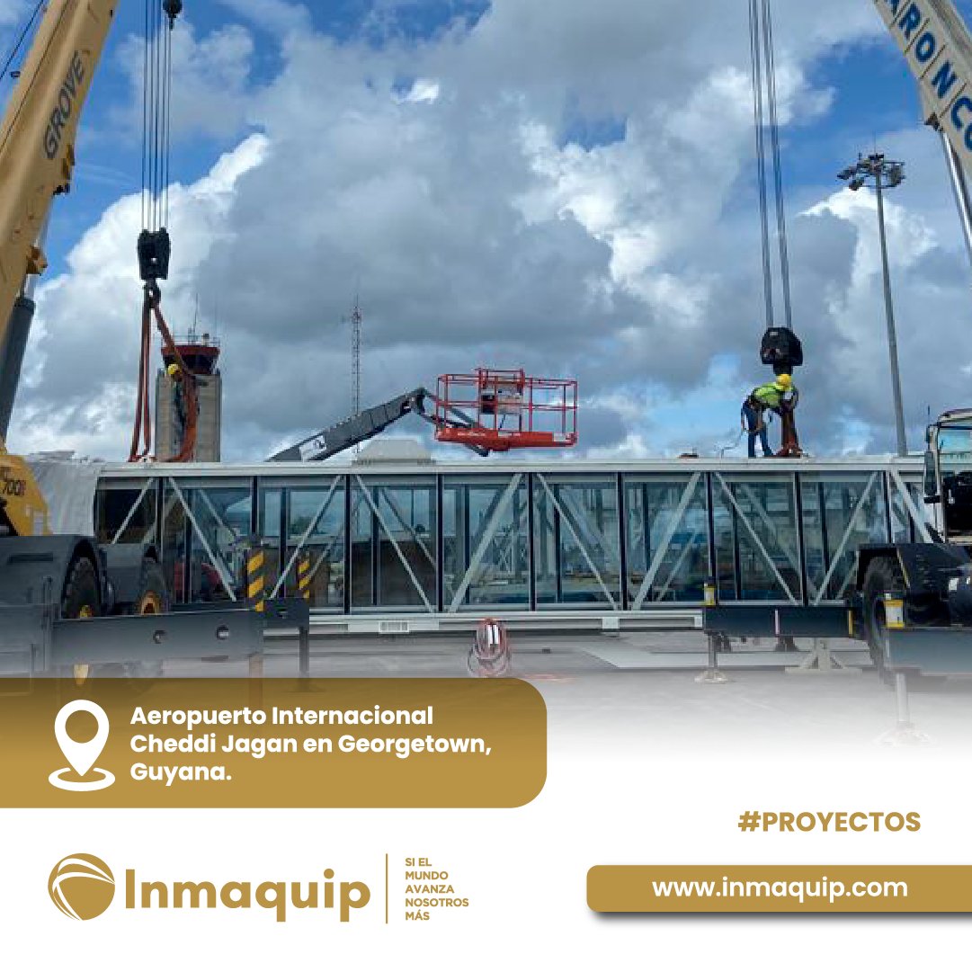 InmaquipSA's tweet photo. During the month of September, our Airports Division installed 2 CIMC Tianda boarding bridges at the Cheddi Jagan International Airport in Georgetown.
¡As the world advances ... we go further!!! 
https://t.co/AIXATszmrs
#airport #industry #distribución #Asia #Europa #América #USA https://t.co/vOEHGSVCbe
