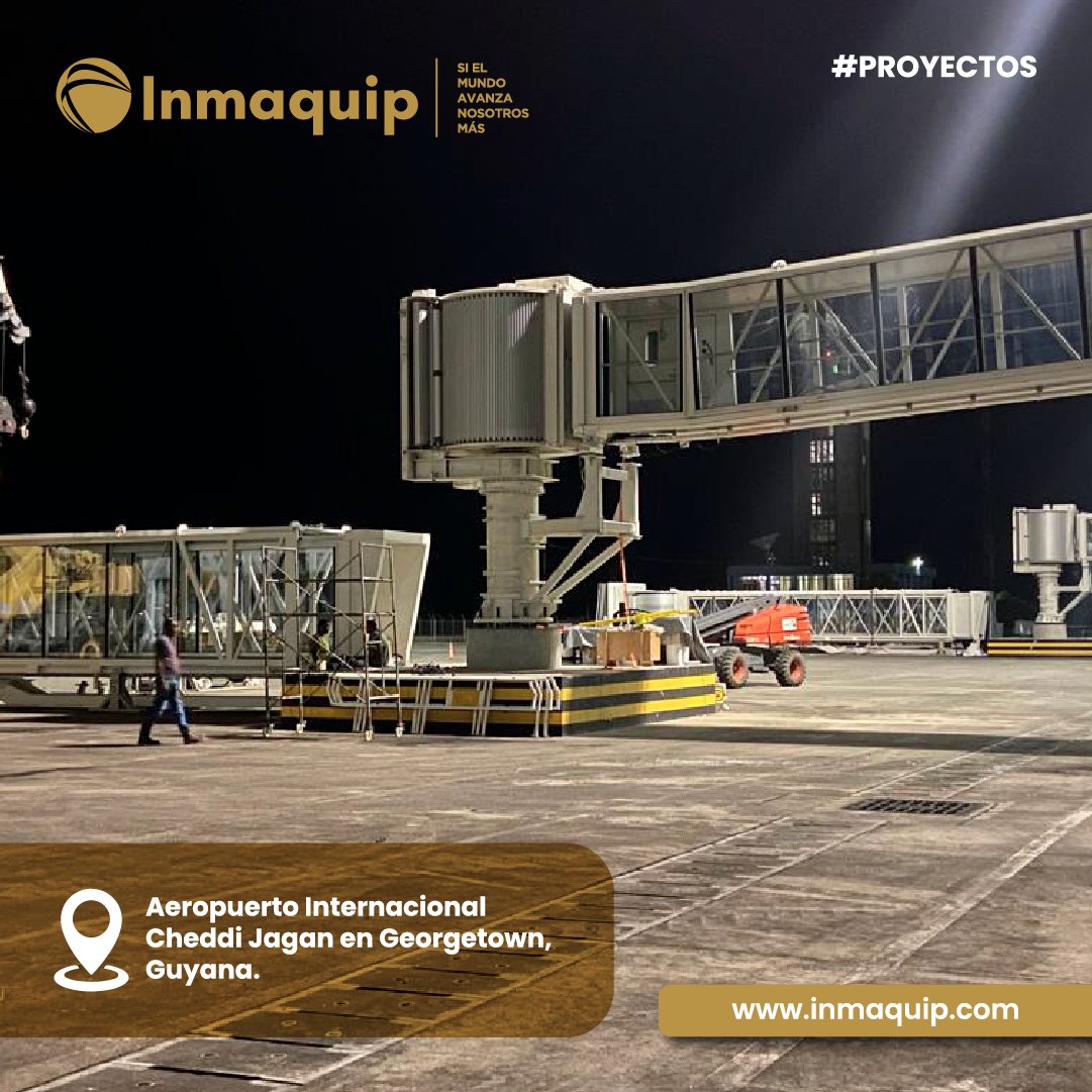 InmaquipSA's tweet photo. During the month of September, our Airports Division installed 2 CIMC Tianda boarding bridges at the Cheddi Jagan International Airport in Georgetown.
¡As the world advances ... we go further!!! 
https://t.co/AIXATszmrs
#airport #industry #distribución #Asia #Europa #América #USA https://t.co/vOEHGSVCbe
