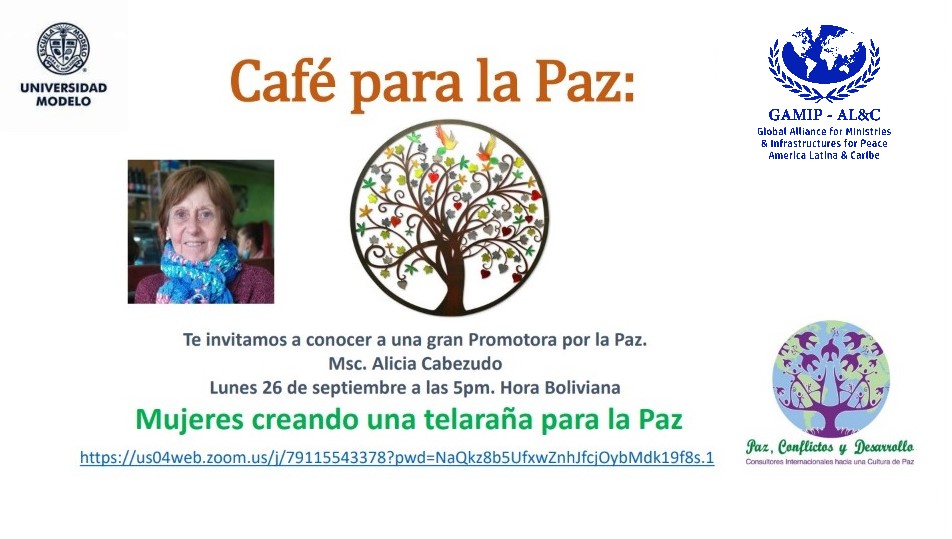 GamipAlc's tweet photo. 𝗚𝗔𝗠𝗜𝗣 - 𝗔ᴍᴇ́ʀɪᴄᴀ 𝗟ᴀᴛɪɴᴀ &amp; ᴇʟ 𝗖ᴀʀɪʙᴇ invita a: 
☕️𝑪𝑨𝑭𝑬́ 𝒑𝒂𝒓𝒂 𝒍𝒂 𝑷𝑨𝒁🕊
Espacio de diálogo entre amigos y amigas 
de América Latina, con aroma solidario
📌link de acceso: https://t.co/kdYSfEdLcq https://t.co/zn9ksEwscA