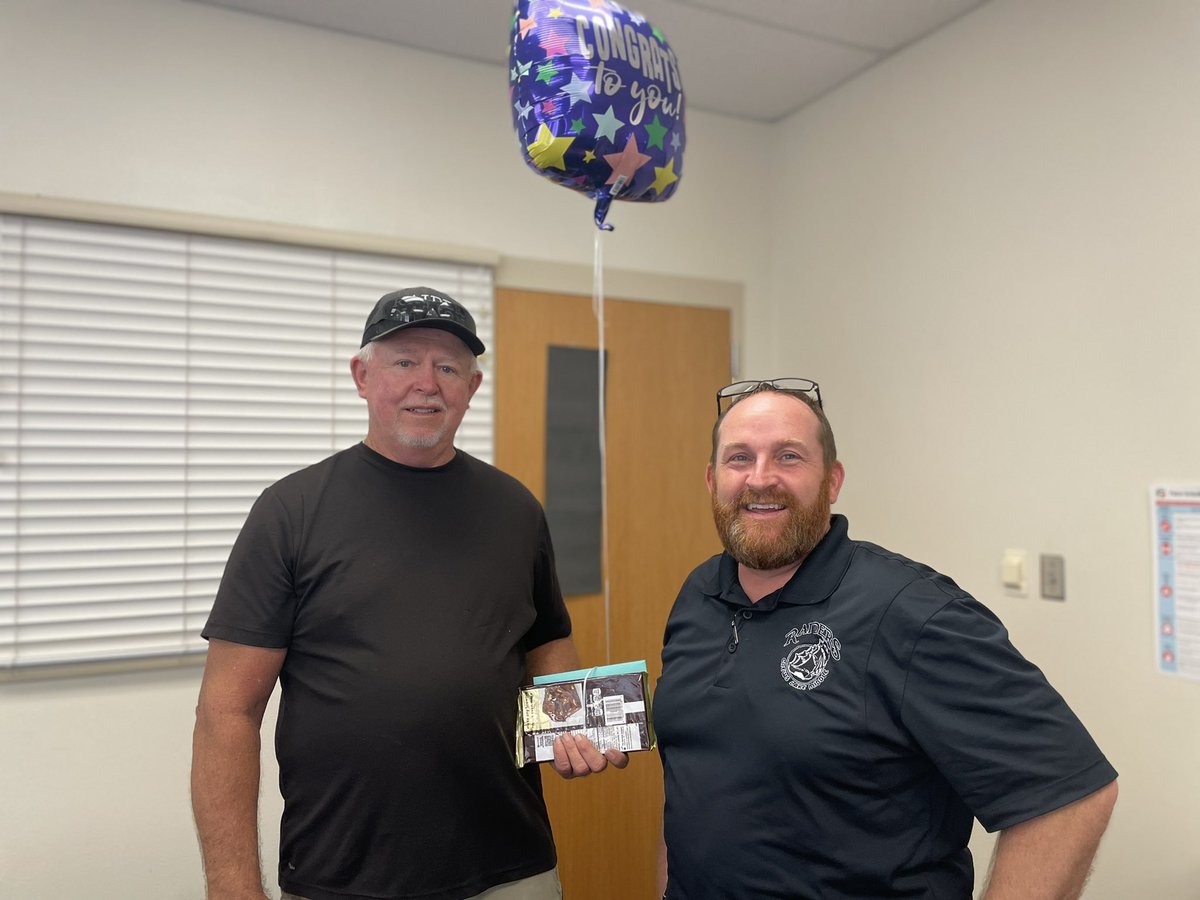ClmsRaiders's tweet photo. Raiders celebrate our SRP of the Year, Mr. Bishop, aka Mr. Jimmy! A well deserved recognition. https://t.co/Ba8Qmoh8mZ