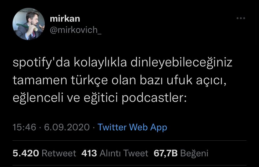 arayishaber's tweet photo. Podcast sevenler için değerli bir flood. https://t.co/mPD6LJ9MeW