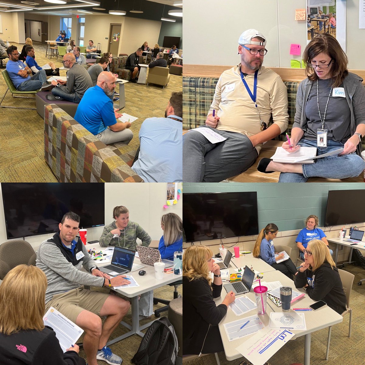 aharrison_teach's tweet photo. “Empathy dating”… a new twist on speed dating. Ts wrote their own questions and are having 10 minute conversations with peers to learn more about each other’s classrooms. ❤️ this! #GVEaglePD @GV_Schools @startlandedu https://t.co/itUy1IywmT