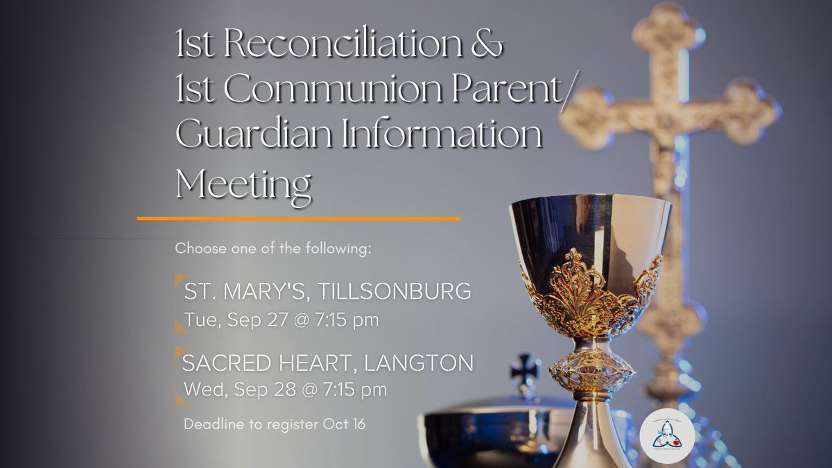 erietricounty's tweet photo. Our Family of Parishes has begun to prepare children in grades two and up for the sacraments of First Reconciliation and First Communion. Registration is NOW OPEN on https://t.co/dy738xsasV. Deadline to register is October 16, 2022. https://t.co/lU4syejDpS