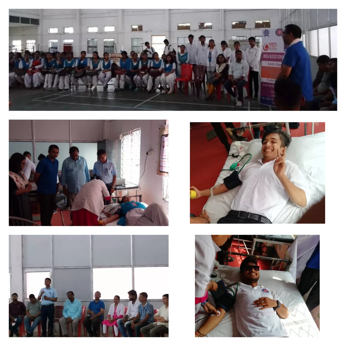 NSSNCA1's tweet photo. MEGA BLOOD DONATION CAMP jointly organized by Red Ribbon club &amp; NSS unit Nowgong College(A) under the aegis of Assam state Blood Transfusion Council. Near about 200 students registered themselves for the donation and 24 units of blood were donated to the blood bank.#donateblood https://t.co/snS7OVHuo2