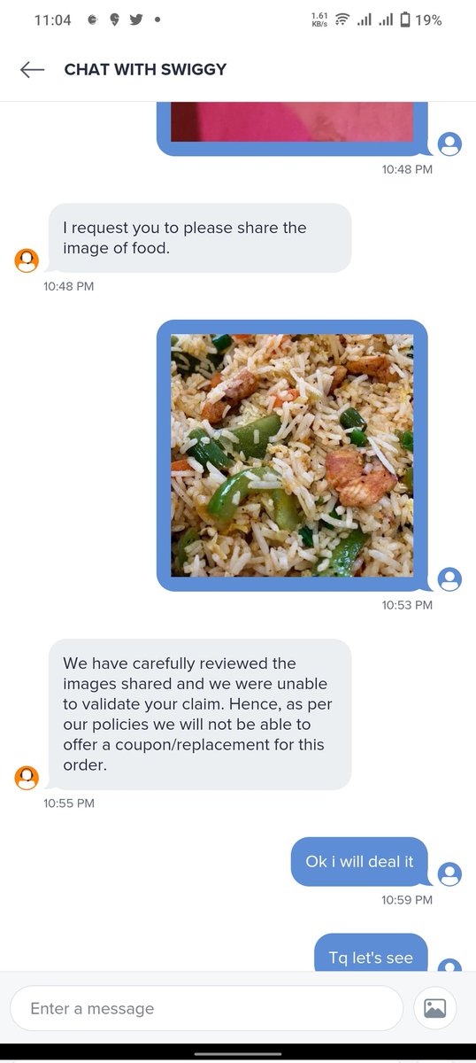 GuruPra81529171's tweet photo. #swiggy This is not a proper way to deal ur customer...... #foodsafety #TamilNadu #Trichy #TNfoodsafty https://t.co/DR41aoF8O4