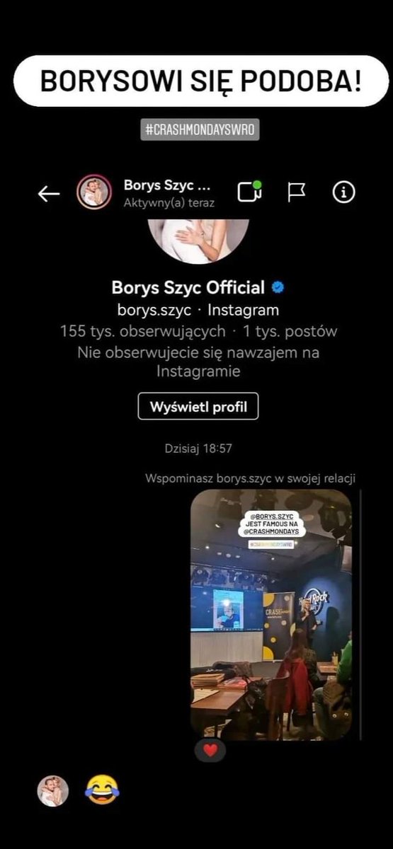 WRO!
Borys Szyc propsuje dzisiejszego #CRASHmondays 😎

#wrocław #borysszyc #alpro