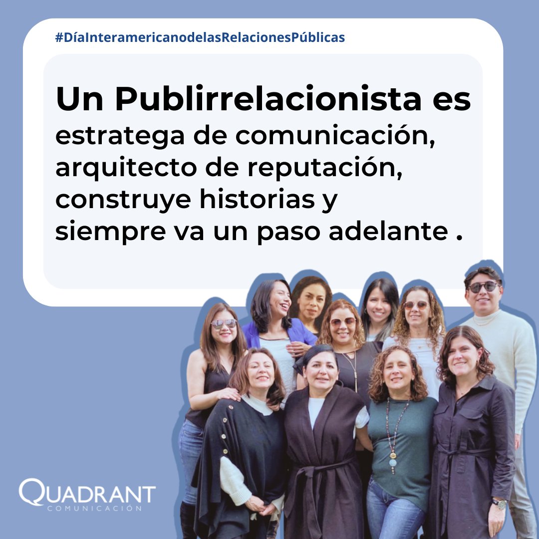 QuadrantMX's tweet photo. Las #RelacionesPúblicas son una herramienta estratégica que empleada de manera adecuada abre puertas y corazones. ¡Feliz Día colegas!
#DíaInteramericanodelasRelacionesPúblicas #QuadrantMx #TeamQuadrant #ContamosTuHistoria #DíaPR #SoyPR #RRPP #LovePR https://t.co/HhEoTaLp7d