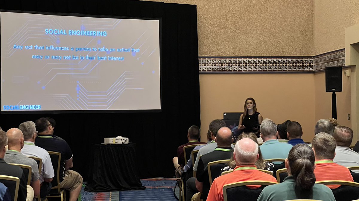 James (@james_mcquiggan) on Twitter photo <a href="/humanhacker/">Christopher Hadnagy</a> <a href="/scarylilhuman/">Shelby</a> <a href="/InfoSec_World/">InfoSec World</a> 100% of the attendees in the room@have received a phishing call! #socialengineering #vishing <a href="/humanhacker/">Christopher Hadnagy</a> <a href="/scarylilhuman/">Shelby</a> <a href="/InfoSec_World/">InfoSec World</a> 100% of the attendees in the room@have received a phishing call! #socialengineering #vishing