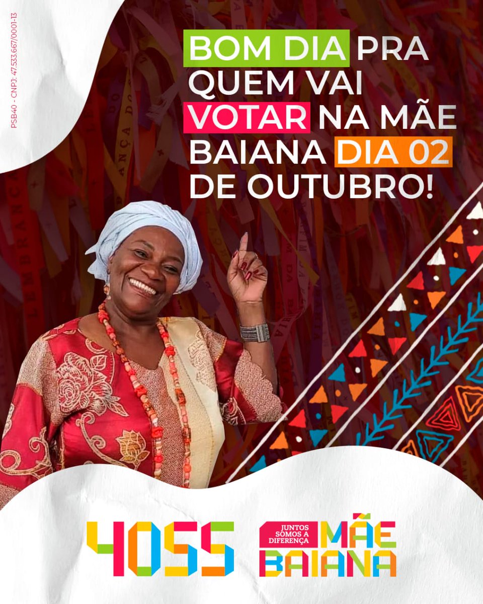 maebaianadf's tweet photo. Já envia aquele bom dia cheio de #axé pra família, pros amigos, pros vizinhos, pra todo mundo!!!Mãe baiana tá na área. 🖤
#MãeBaiana4️⃣0️⃣5️⃣5️⃣
#MatrizesAfricanas
#PSBDF
#povodeterreiro
#mulheresnapolitica
#voteemmulher https://t.co/0o7fXVkRmt