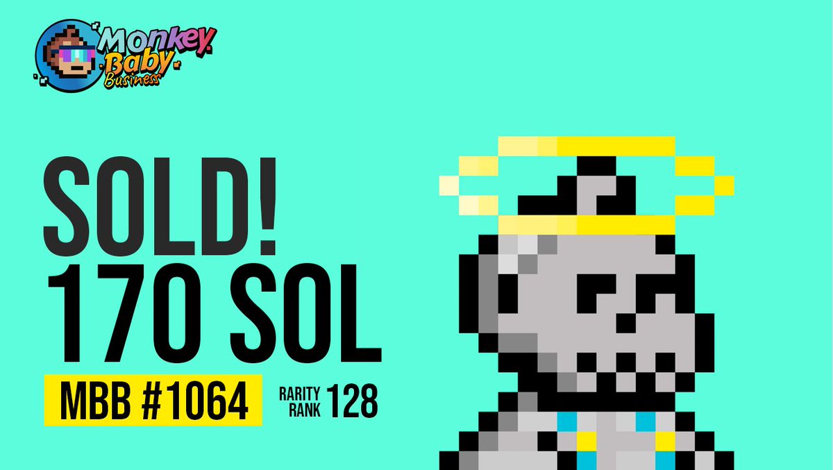 🚨 MBB #1064 SOLD for 170 SOL ($5,606.60 USD) 

🐵 🍼 Congrats to <a href="/sol_soliloquy/">FreudianCryp</a> on another great <a href="/SolanaMBB/">Monkey Baby Business (Legacy Handle)</a> acquisition!