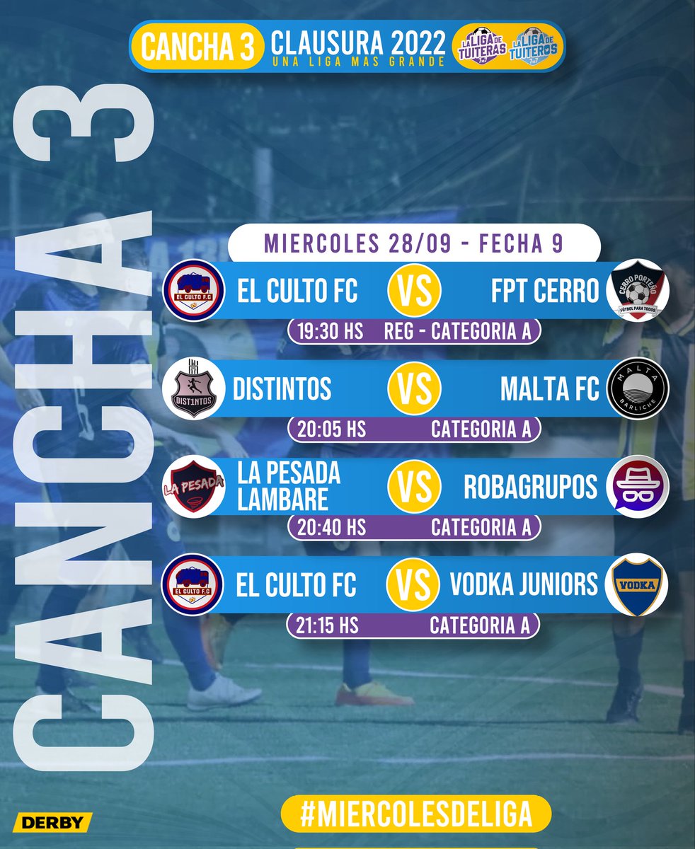 ligadetuiteros's tweet photo. 𝐋𝐨𝐬 𝐭𝐫𝐚𝐝𝐢𝐜𝐢𝐨𝐧𝐚𝐥𝐞𝐬 🤝

Varios de los equipos que ya tienen su peso en la máxima categoría jugarán en cancha 3️⃣

Desean sumar de a 3 y así conocer a su rival para el mata mata. https://t.co/4o6rDjmFRR