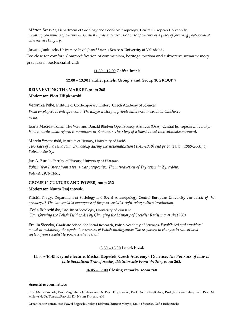 Here comes the detailed programme of our conference "Transforming Socialism in East Central Europe" (30.09-1.10). 
You can join us in person or on Zoom - follow the event here: fb.me/e/2ctjiyxKA