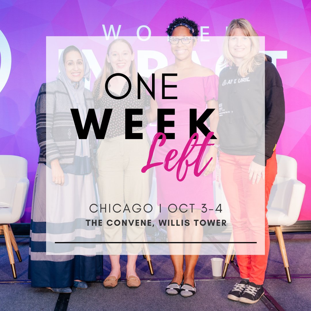 Get excited! One week left until the Women Impact Tech Accelerate Conference in Chicago. Comment below a 💜 if you are attending!
#womenimpacttech #womenintechnology #diversityequityandinclusion #womenintech