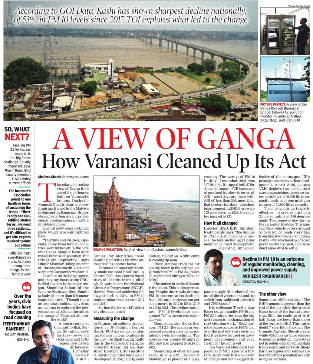 Tirthankar_IESD's tweet photo. A view of the Ganga: How Varanasi cleaned up its act https://t.co/yEKJRFvk3h via @timesofindia 
@bhupro @Dean_FESD_IESD https://t.co/CI0q7tyyjP