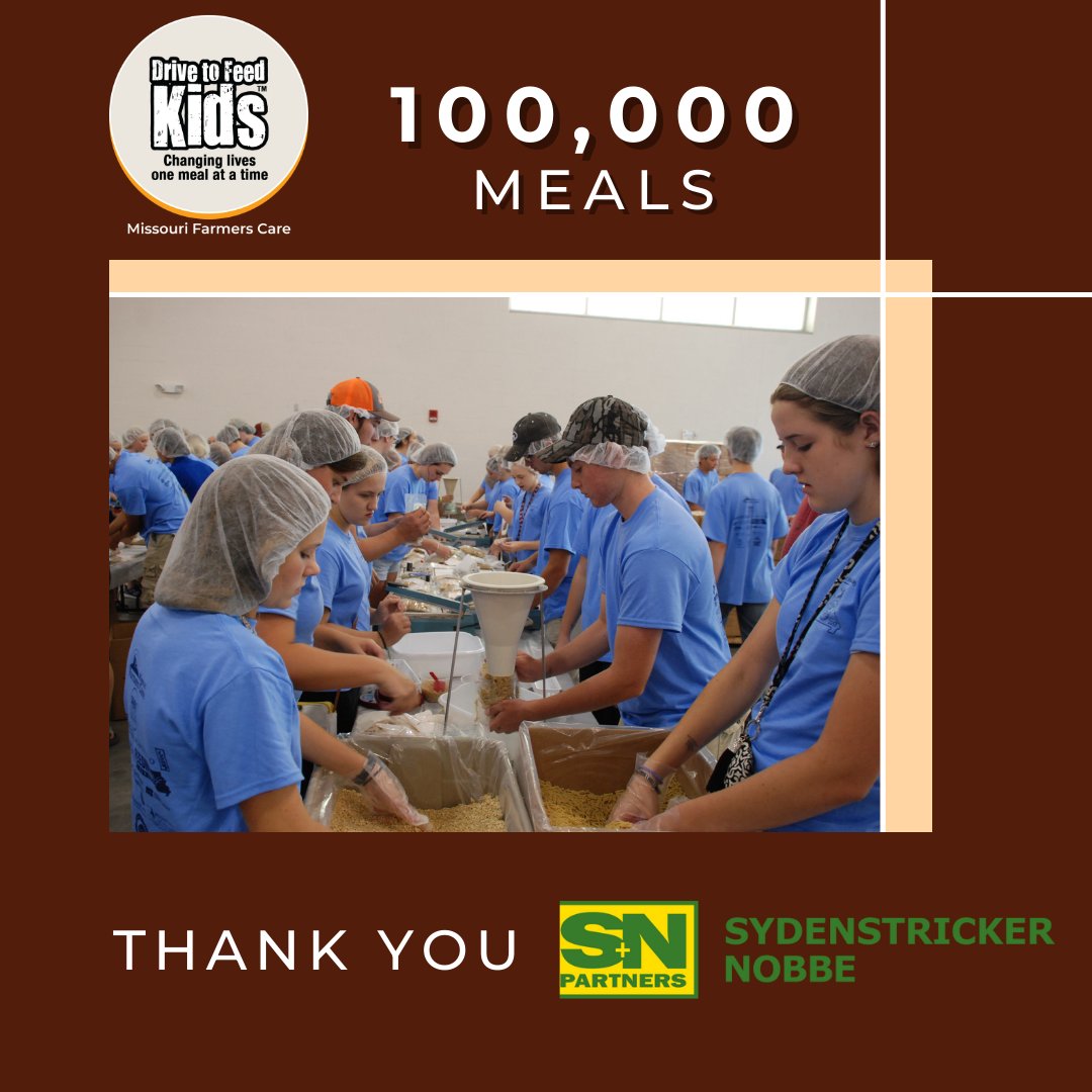 Since 2017, Sydenstricker Nobbe Partners John Deere has donated 100,000 meals to the Drive to Feed Kids. In 2022 they again joined us to helped us raise over 2.4 million meals. 

Visit mofarmerscare.com/drive_sponsor/ to get involved.