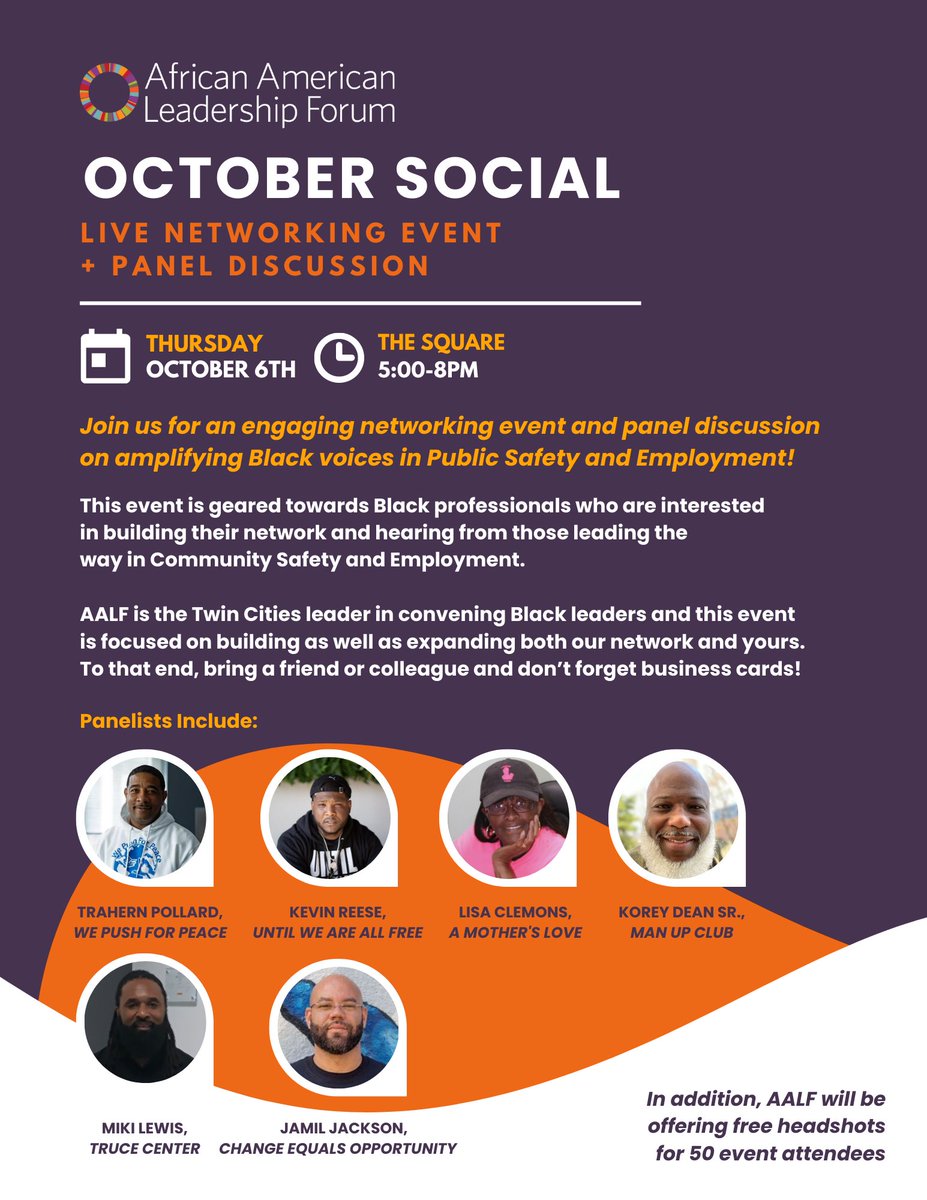 Join us live next Thursday! Connect with fellow Twin Cities Black professionals and stay for a panel discussion centered around amplifying Black voices in public safety &amp; employment in MN.

For speaker bios &amp; to RSVP for this free event, visit us at: bit.ly/3fa5GaT