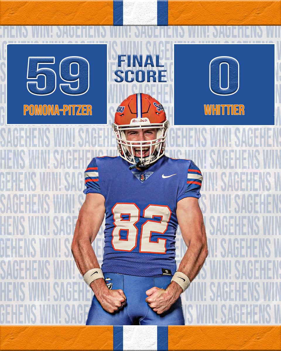 HensFootball's tweet photo. Final from last Saturday’s game!

Sagehens now begin conference play this week against Chapman. 

#GoSagehens
#SagehenFB https://t.co/dt8MySReBz