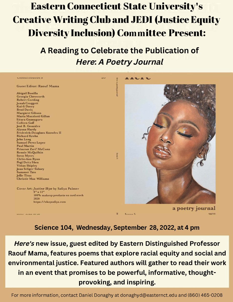 here_poetry's tweet photo. Come join us for the Here poetry reading happening this Wednesday! https://t.co/gILbp8Y96l