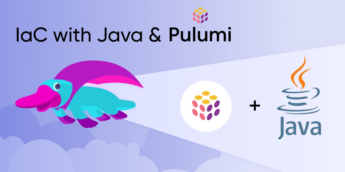 PulumiCorp's tweet photo. Learn about #Pulumi's support for #Java and JVM languages, which enable you to use Infrastructure As Code on ANY cloud with the #JVM ecosystem.

#IaC #InfrastrcutureAsCode #DevOps #CloudComputing https://t.co/H4mAeMZro4 https://t.co/chSTaiRBGg