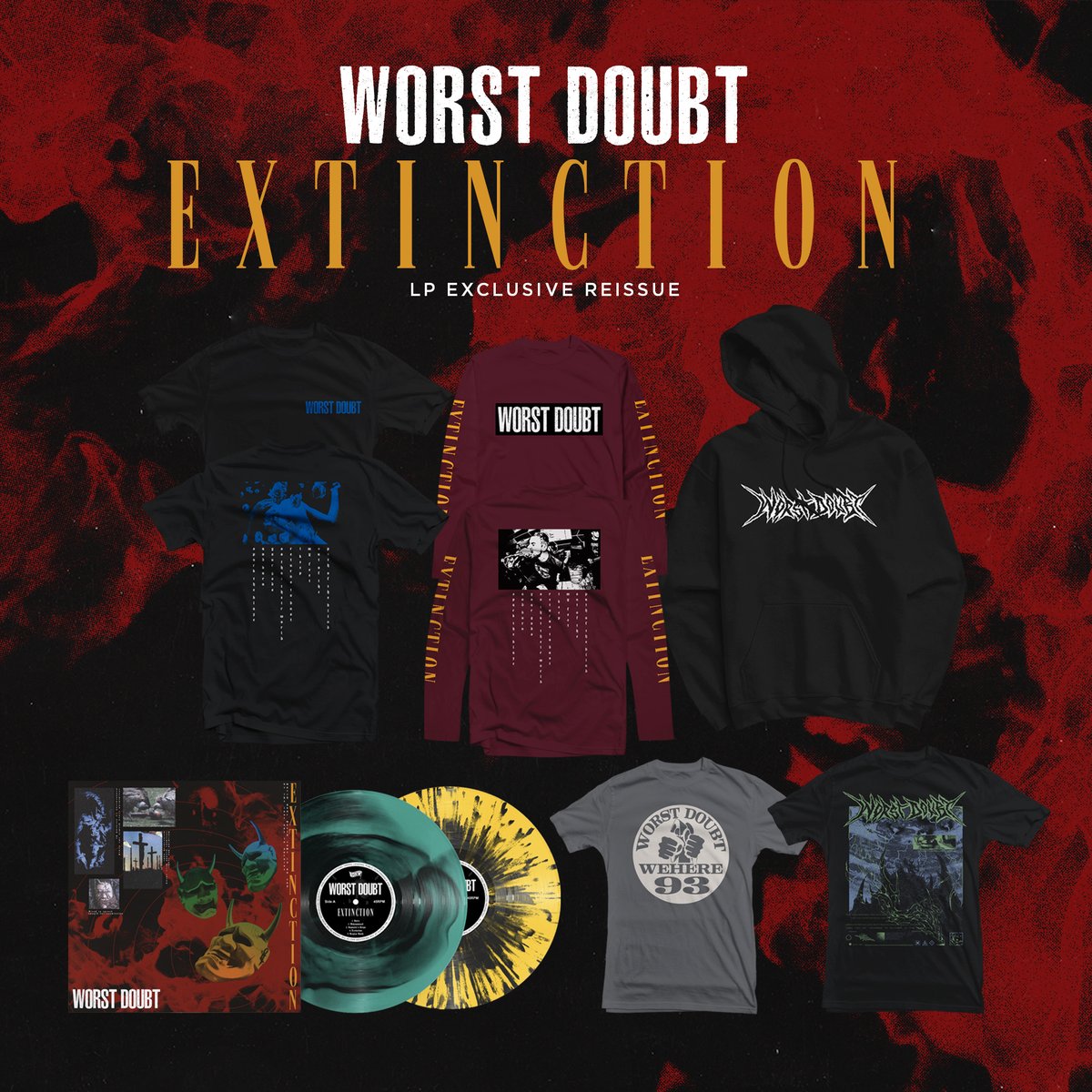 worstdoubthc's tweet image. Extinction LP second press with a new artwork cover.
We&apos;ll have few copies on our tour with @kharmamwhc 
See you in Paris on wednesday 😤