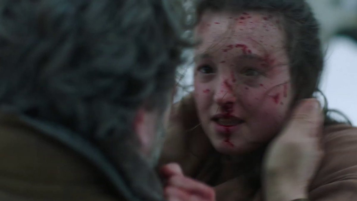 TheLastofUsNews's tweet photo. “It’s okay” 

Pedro Pascal (Joel) &amp; Bella Ramsey (Ellie)
#TheLastofUs https://t.co/0EZLA6WbjT