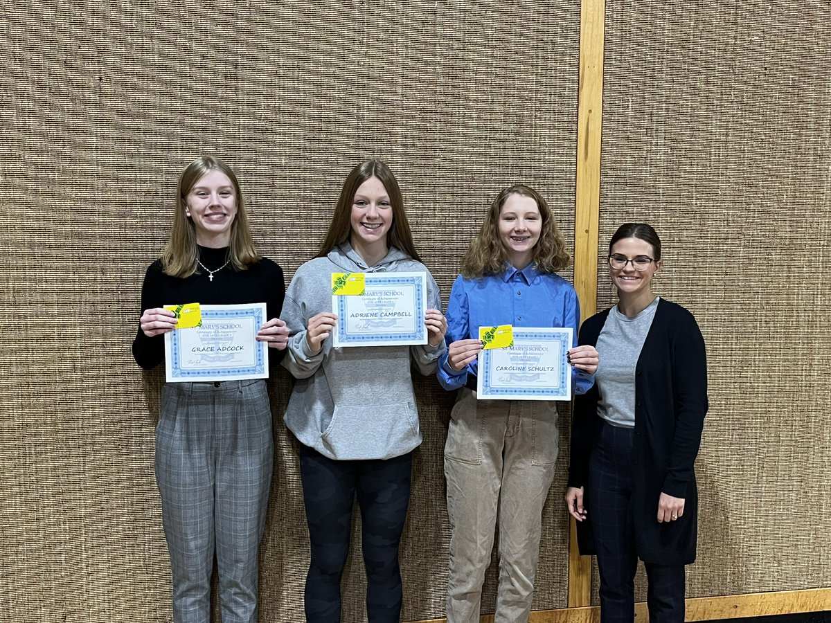 StMarys_MH's tweet photo. Fine Arts Drama Award - Caroline Schultz (gr7); Adriene Campbell (gr8); &amp;  Grace Adcock (gr9). #awardsceremony #wearemhcbe https://t.co/odcoWbko0h