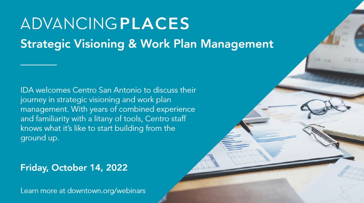 On Oct. 14 learn to gather feedback to inform yearly workplans; create and track objectives and key results (OKRs); use work plan tools with IDA and @centrosa. Register today for Advancing Places: downtown.org/event/advancin…