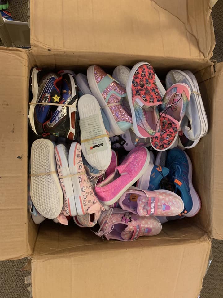 OneDublinOhio's tweet photo. It feels like Christmas around here! 🎁🎁 Our partners at @Soles4Souls generously donated 100 pairs of children’s shoes and Bombas socks to our clothing free shop. Thank you, Soles4Souls for bringing smiles to so many faces and helping us further our mission❤️ https://t.co/88tt3XY79A