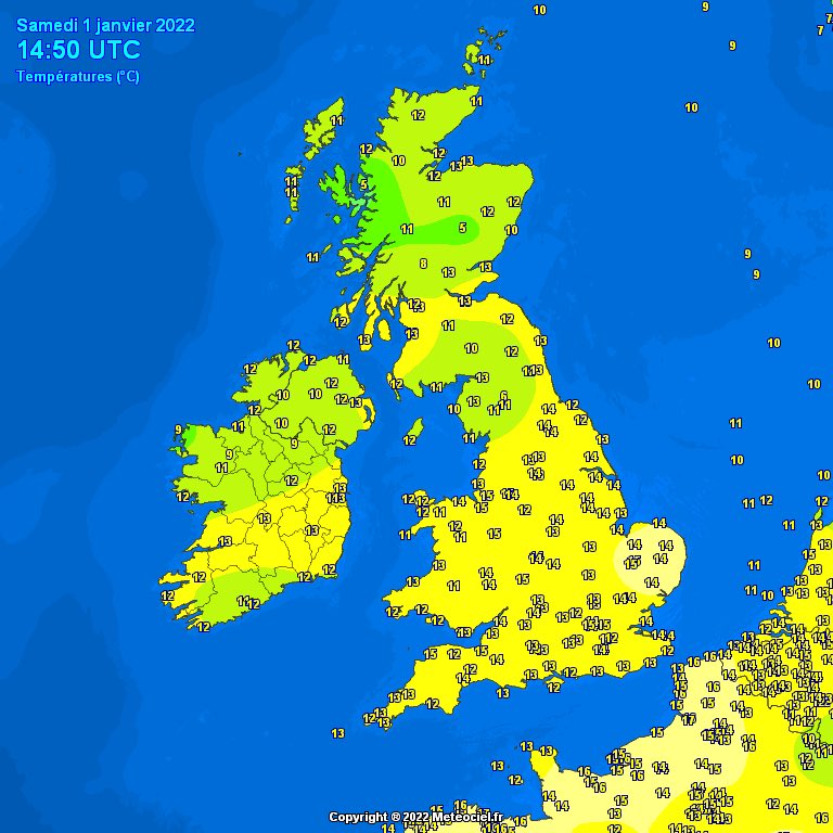 TheSnowDreamer's tweet photo. 26 September 2022 vs January 1 2022 - max temps. Colder today more notably so across Scotland. #wrongwayround https://t.co/08PmVdALRV