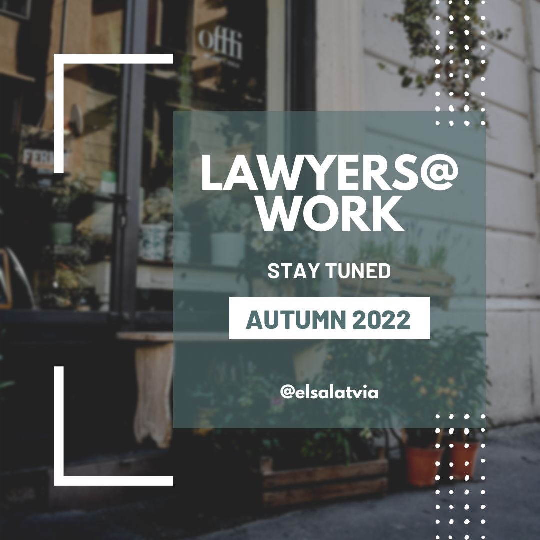 ELSALatvia's tweet photo. Pēc ilgāka pārtraukuma atgriežas pasākumu cikls Lawyers@work!

Sekojiet līdzi ELSA Latvia publikācijām sociālajos medijos, jo precīzāka informācija un pieteikumu veidlapas būs pieejamas drīzumā! https://t.co/zgrUy3bnUO