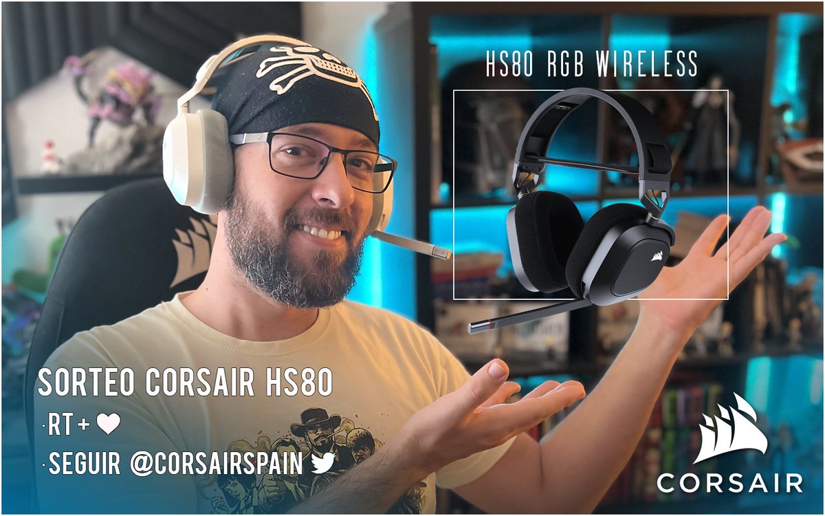 ¡Nuevo SORTEO de #CORSAIR! 🥳

¡PARTICIPA para GANAR un HS80 RGB WIRELESS! 🎧 (disponibles en blanco o negro)

Para participar ⤵
1️⃣ RT + ❤️
2️⃣ Sigue a <a href="/CorsairSpain/">Corsair España</a> 

⏰ Termina el 03/10, ¡mucha suerte a tod@s! #ad