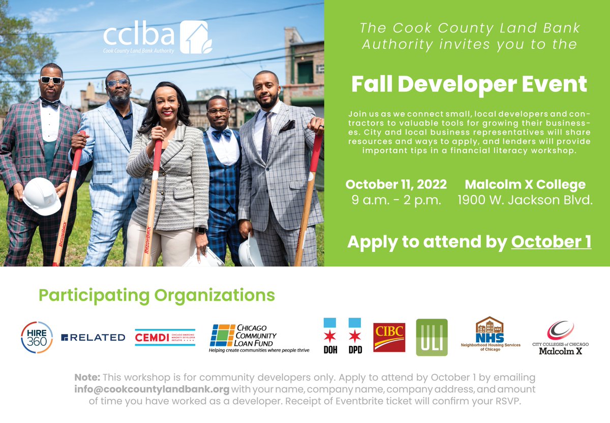 Calling all developers: Join us for an event on October 11! Network with local professionals and get connected to valuable resources to grow your business. 🧵 for details on how to apply!