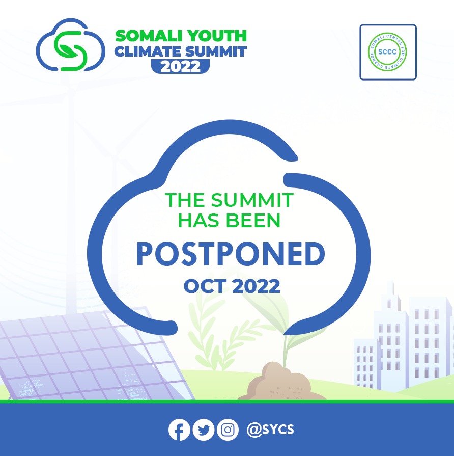 SomaliClimate's tweet photo. Unsave the date!
We feel sorry to announce that the summit is postponed to October due to requests from researchers, youth, sponsors and our international partners.
The specific dates for the summit will be announced later.
#sycs2022
#SYCS
#isbadelkacimiladawaadhab https://t.co/xaOiaVdyfm