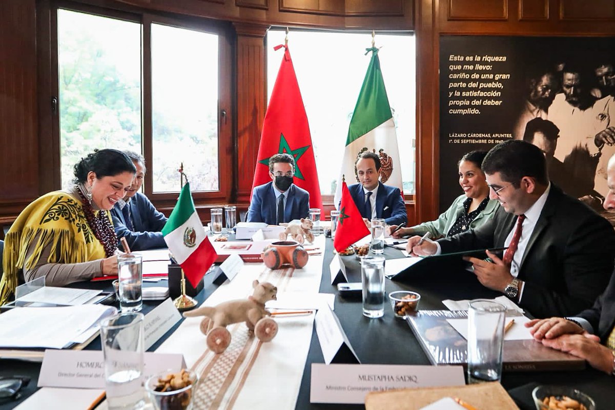 alefrausto's tweet photo. Sostuvimos una reunión bilateral con el Ministro de Juventud, Cultura y Comunicación de Marruecos, @mehdibensaid.
#MONDIACULT2022

Próximamente la Residencia Oficial del Pueblo de 🇲🇽 @CC_LosPinos tendrá una semana dedicada a la diversidad cultural Marroquí. https://t.co/9twEEZTpWY