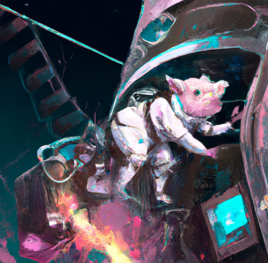 ufospigs's tweet photo. 🐷 Pig on Fire 🔥 

🐽 Retro art inspired by an apocalyptic world where the only surviver is the most intelligent animal: The pig.

#nftcommunity #nftart #nfts #nftartist #pigs #retroart #nftcollectors #nftartgallery https://t.co/CShwIsfJXz