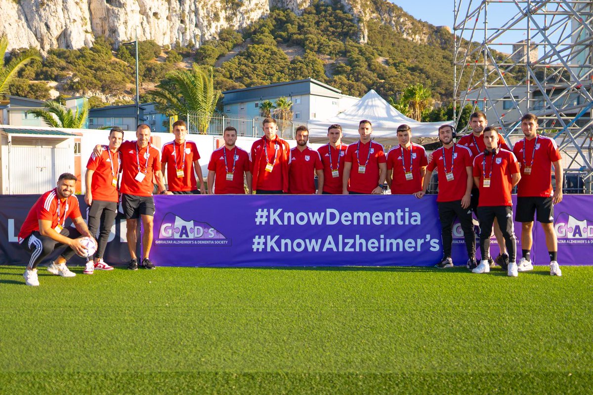 We are proudly supporting the Gibraltar Alzheimers and Dementia Society and World Alzheimer’s Month at tonight’s Nations League C clash with Georgia 💜

#KnowDementia #KnowAlzheimers #WAM2022 #TogetherWeCanDoSoMuch