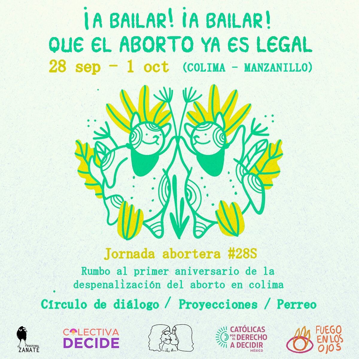 DecideColectiva's tweet photo. ¡A bailar! ¡A bailar! Que el Aborto ya es legal

Regresamos a las calles, porque la lucha por nuestros derechos sexuales y reproductivos sigue, las reflexiones y los encuentros.
Anunciamos con mucho gusto nuestras jornadas y el estreno de @hayalgo_documental en Manzanillo https://t.co/gmL0MnIJLD