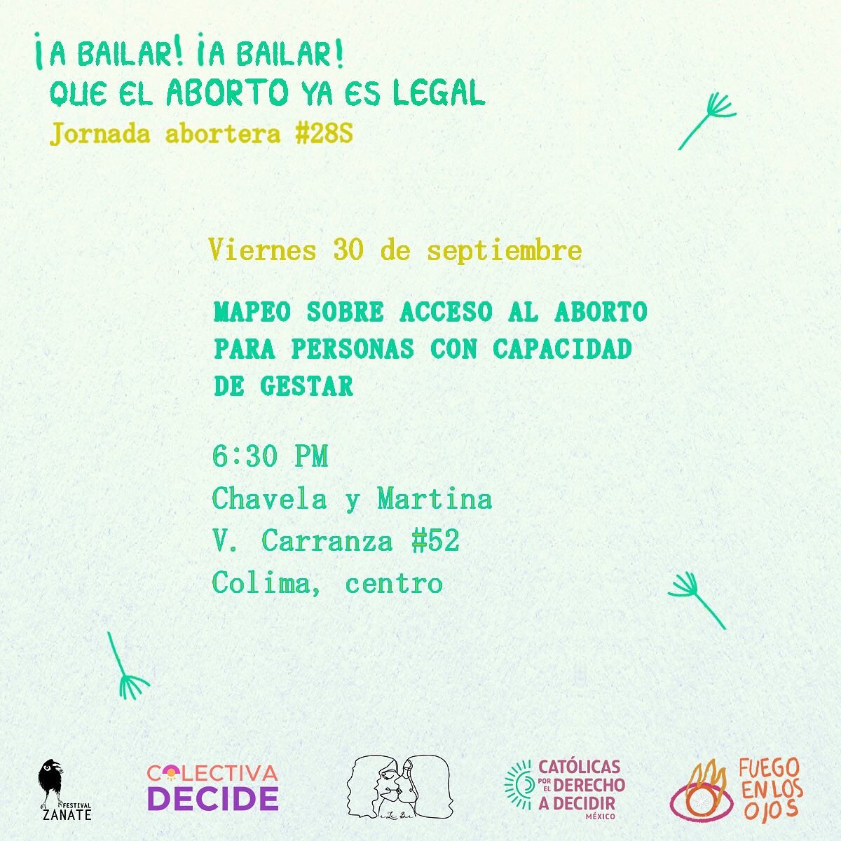 DecideColectiva's tweet photo. ¡A bailar! ¡A bailar! Que el Aborto ya es legal

Regresamos a las calles, porque la lucha por nuestros derechos sexuales y reproductivos sigue, las reflexiones y los encuentros.
Anunciamos con mucho gusto nuestras jornadas y el estreno de @hayalgo_documental en Manzanillo https://t.co/gmL0MnIJLD