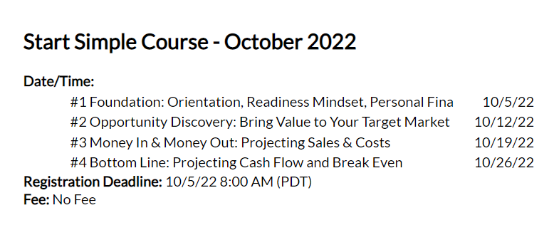 Craft3Org's tweet photo. If you live in #Clallam, #Jefferson, #Skagit, #Island or North #Snohomish County and are thinking about starting a business, then the Start Simple Course is a must for you!
@wsbdc's free course will help you “kick the tires” on your new business idea.
https://t.co/UwEqB9CJSj https://t.co/kP4RpjM9Xo