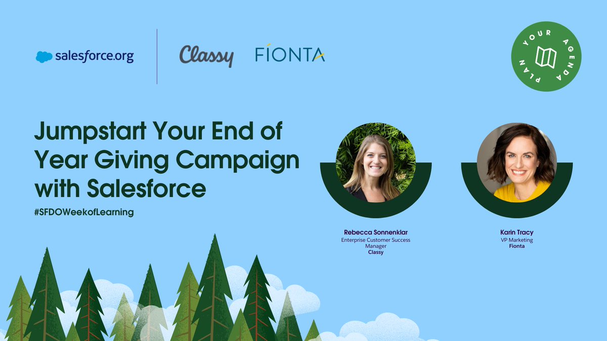 SFDOPartners's tweet photo. We're keeping the #Dreamforce magic & momentum going with the #SFDOWeekofLearning.
It's never too early to jumpstart your end-of-year #giving campaigns! Join @Classy and @_fionta to learn how #Salesforce can support your #nonprofit #fundraising campaigns.
#givingtuesday https://t.co/3MjlkT7c4Y