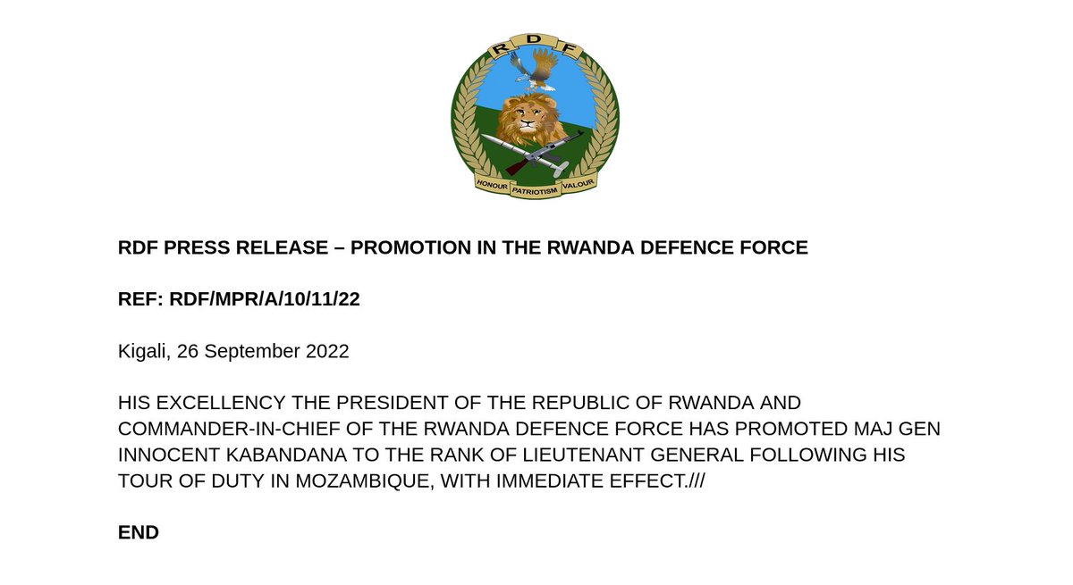 Rwanda Defence Force on Twitter: 